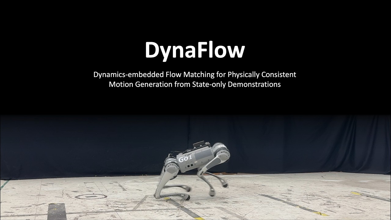 DynaFlow quadruped robot motion generation